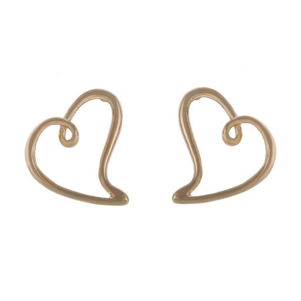 Simple and creative design sense Hollow personality Alloy love stud earrings Elegant and versatile Valentine's Day fashion