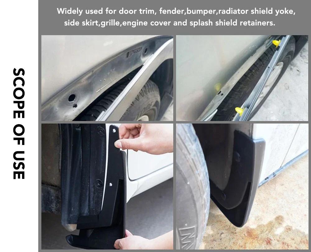 100 τμχ Πλαστικά πριτσίνια 8mm Συνδετήρες Βιδωτός προφυλακτήρας αυτοκινήτου Φτερό μαύρο καρφί Κλιπ στερέωσης αυτοκινήτου για Toyota Focus Kia Nissan Yamaha