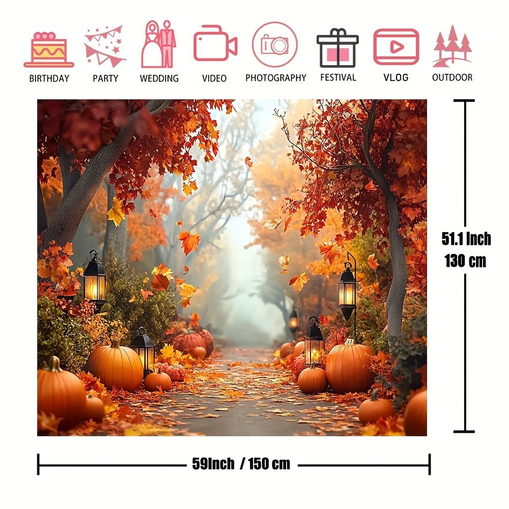 1pc Autumn Maple Forest and Pumpkin Harvest Flags, Thanksgiving Party Background, Holiday Autumn Photography Decoration