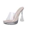 Aphixta 12cm Super High Sexy Transportant Heels Shoes Spike Heel Slide Sandals Sexy Party Platform Sandals Size 43 Casual Shoes