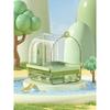 Bain d'oiseaux suspendu transparent circulation d'eau automatique bain douche pour oiseaux facile à nettoyer design peu encombrant accessoire de cage à oiseaux