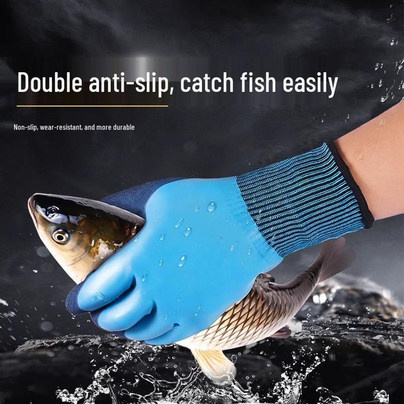 Waterproof, Puncture-Resistant Fish Handling Gloves - Perfect for Catching, Washing, and Slaughtering Seafood with Durable, Cut-Resistant Rubber.