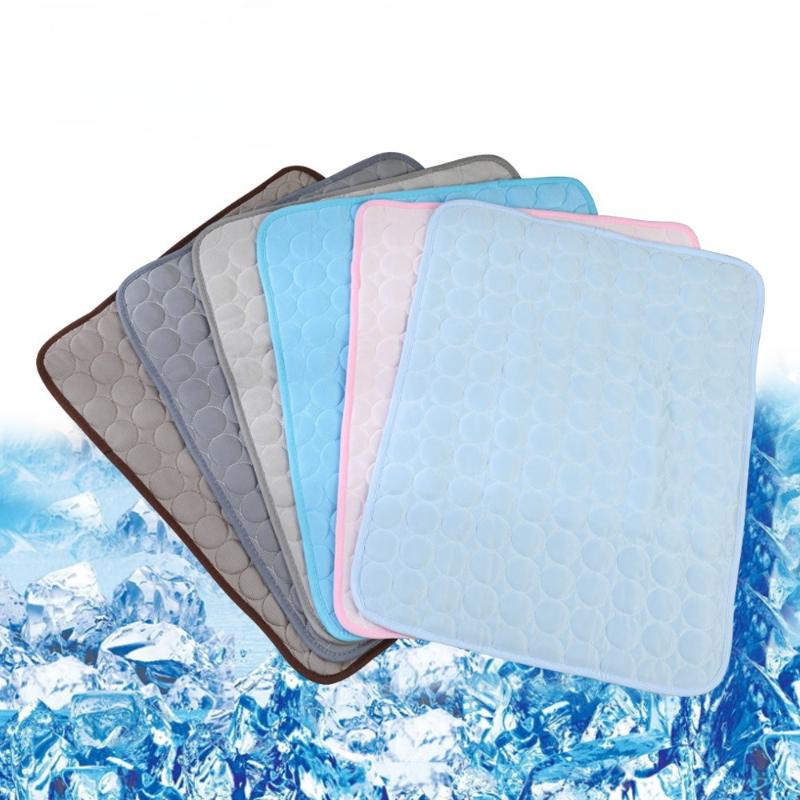 Cooling Pet Mat for Dog Cat Summer Ice Silk Sleeping Pad Non-Slip Washable Anti-Bite Keep Cool Comfortably for Home & Travel