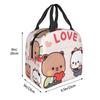 Kawaii Dudu Bubu Perzik En Goma Geïsoleerde Lunchtas voor Beer Panda Herbruikbare Thermische Koeltas Voedsel Lunchbox Werk School