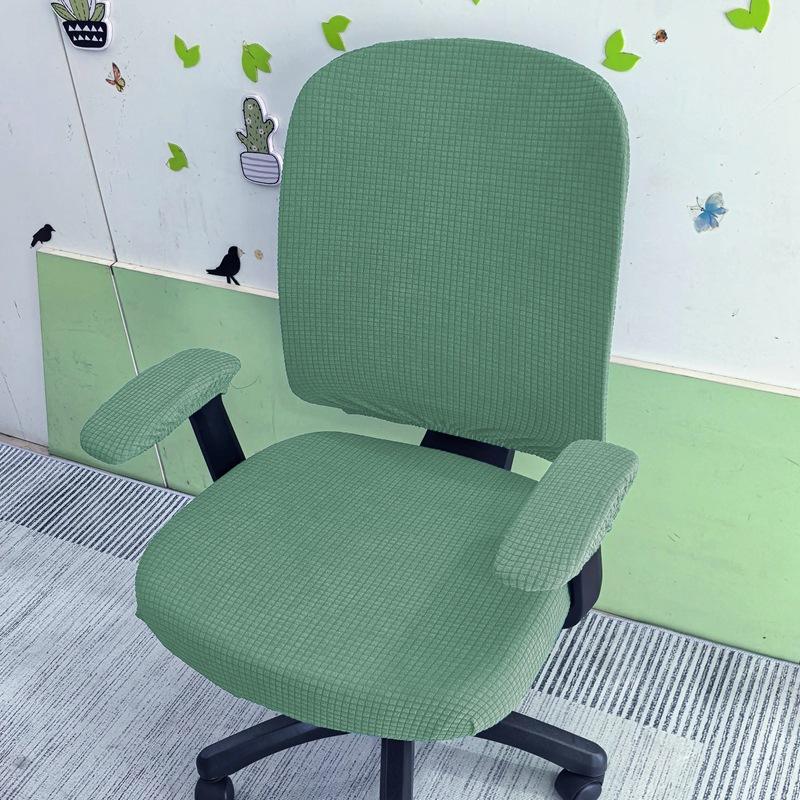 2Pcs/Set Office Resist Water Chair Cover Solid Computer Chair Cover Stretch Armchair Seat Case