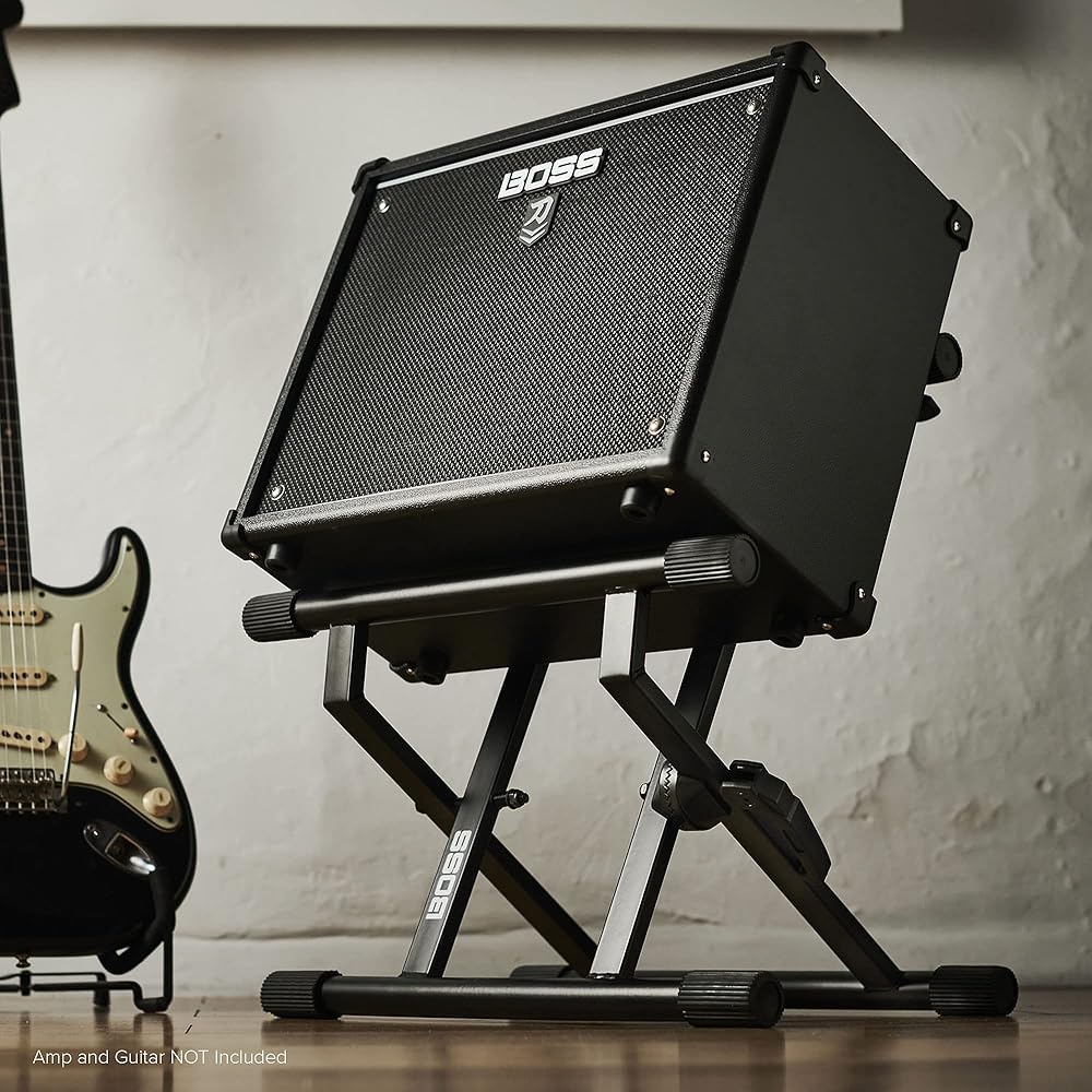 BOSS BAS-1 Stand for Boss Amps, Compatible with Up to 21kg, Adjustable Back Width, Foldable, Rugg...