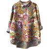 Summer Women's Loose Printed Round Neck Casual Plus Size Women's Long Sleeve T-shirt