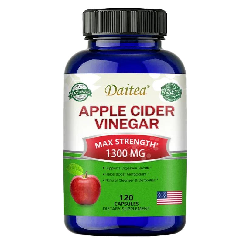 Apple Cider Vinegar 1300 Mg Dietary Supplement, 120 Vegetable Capsules Per Bottle 120 Capsules