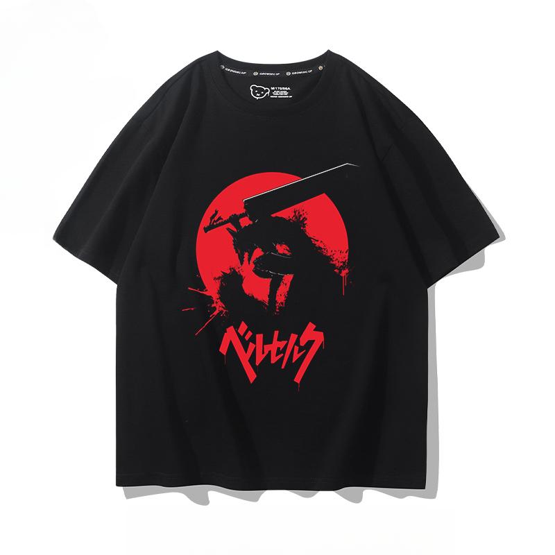 Berserk anime potisk osobnosti letní pánské 100% bavlna krátký rukáv venkovní ležérní pohodlné streetwear