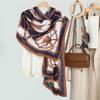 Fashion printed leather buckle hat imitation velvet scarf silk scarf high-end women's big-name autumn and winter thin shawl