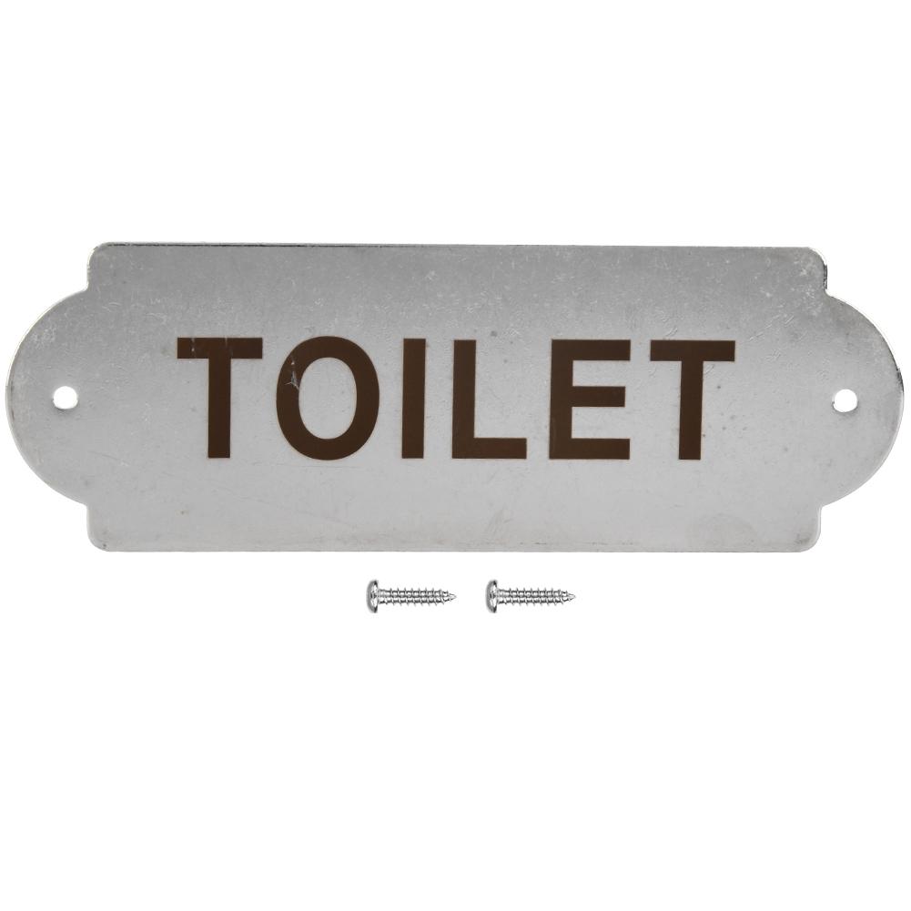 

Stainless Steel Fence Post Garden House Home Door Gate Toilet Warning Sign Board with Install Screws TOILET
