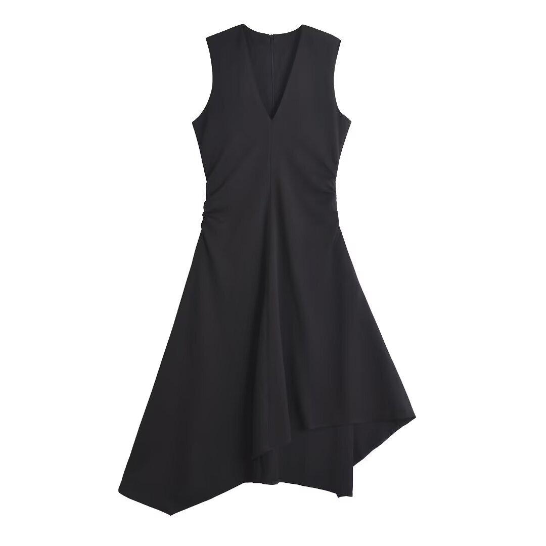 

Женское облегающее платье-жилет с плиссировкой в европейском и американском стиле, осень 2024 Large