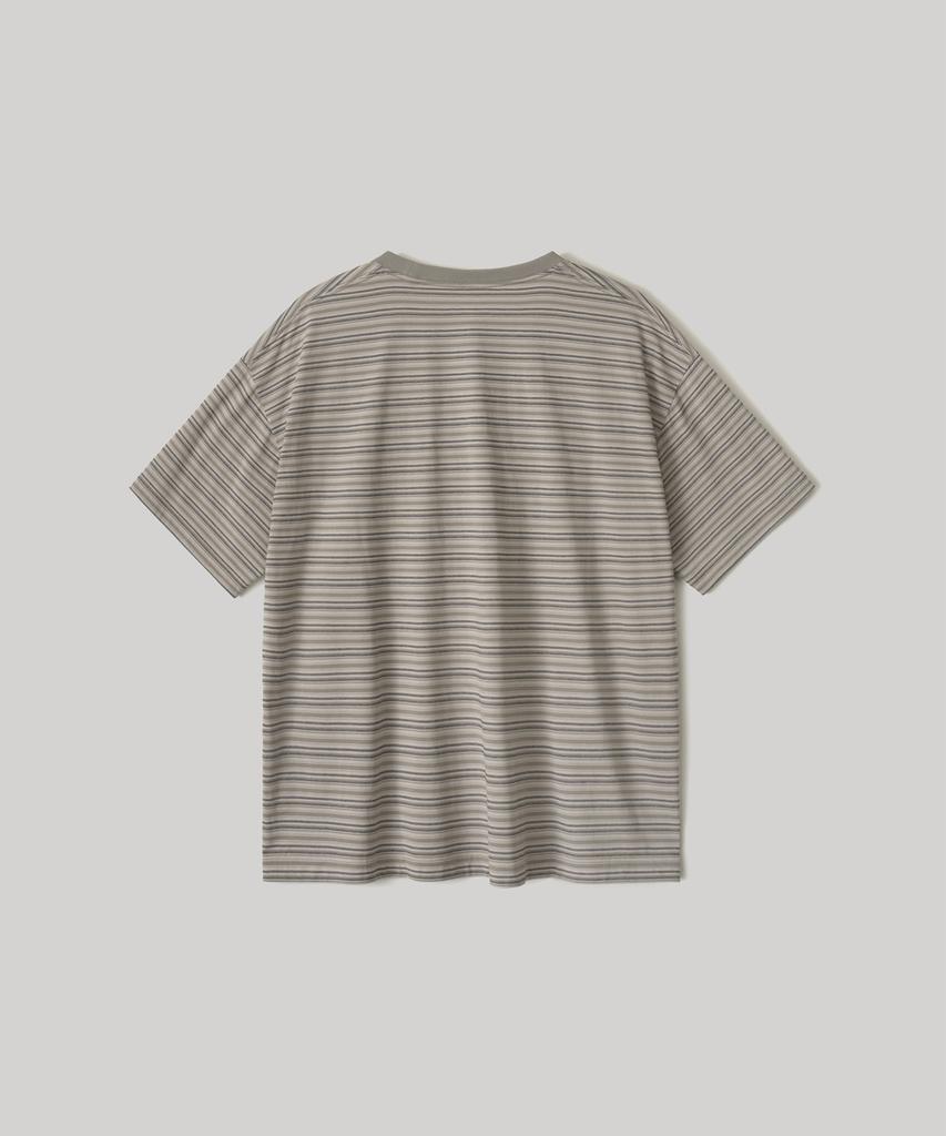 ANOTHER OFFICE Zephyr Stripe Short Sleeve T (Light Khaki)