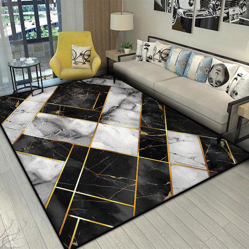 Nordic Geometric Carpet Living Room Luxury Home Decor Sofa Bedroom Rug Children Room Non-slip Washable Soft Floor Mat Bedside