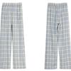 Vintage Plaid Women Pants High Waist Wide Leg Straight Pant Loose Casual Female Trousers Wide Leg Pant Fashion Streetwear