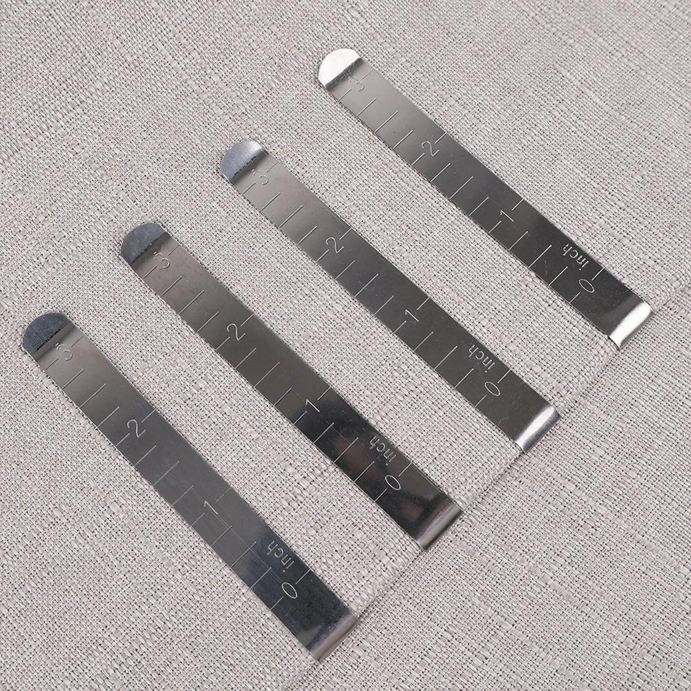 2pcs Sewing Fixed Ruler Stainless Steel Measurement Sewing Ruler Fabric Clip Metal Sewing Curly Edge Clip Sewing Clip