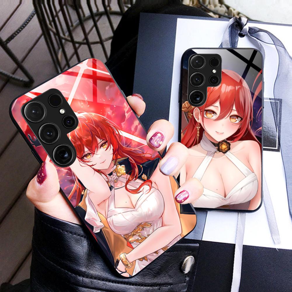 HSR Himeko Glass Mobile Phone Case for Samsung Galaxy S26 S25 S24 S23 S22 S21 S20 Note20 Plus FE Ultra Colorful Cover