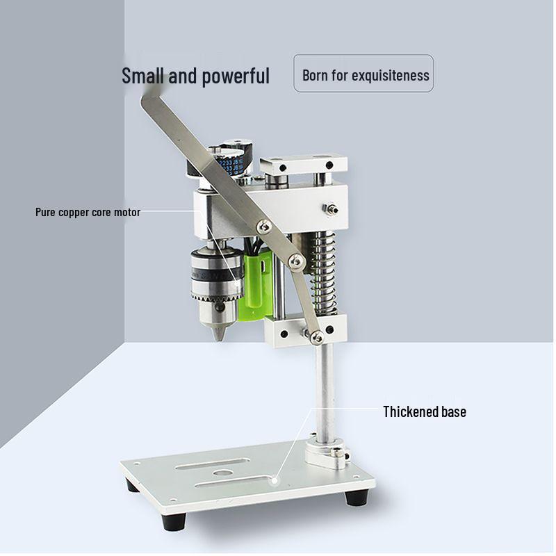 Compact Desktop Variable Speed Precision Electric Drill with Miniature Stand for Household Use