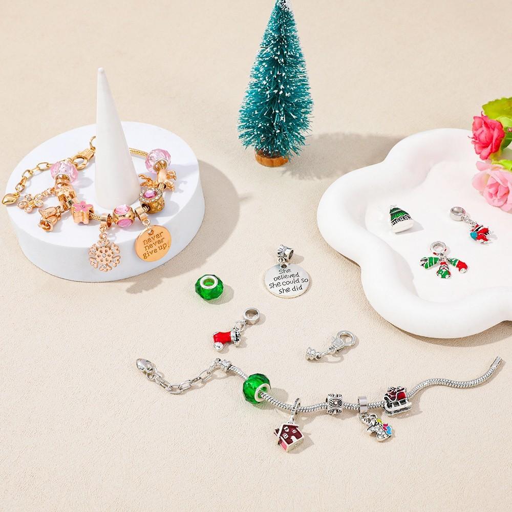 Christmas 24 Cell Cartoon Charm Bracelet Gift Box With Zinc Alloy Material For Women And Men