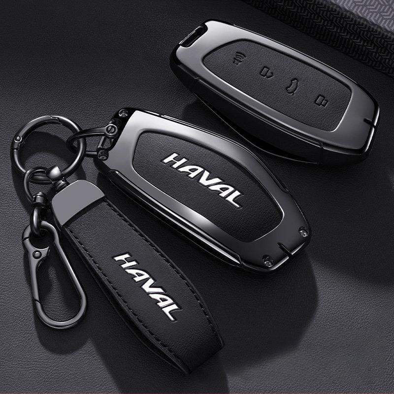 Zinc Alloy Car Key Case for HAVAL Menglong Hover H9 2025 2026 Keychain Remote Cover Shell Housing Ring Holder Fob Accessories