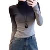 Gradient Cropped Semi-High Neck Slim Fit Thermal Top - 2026 Autumn/Winter Korean Style Women's Clothing
