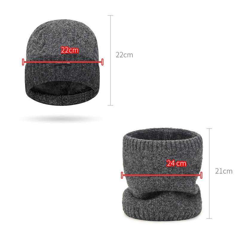 Winter Color Matching Wool Knitted Hat for Men Outdoor Cycling Cold-Proof Warm Wool Hat
