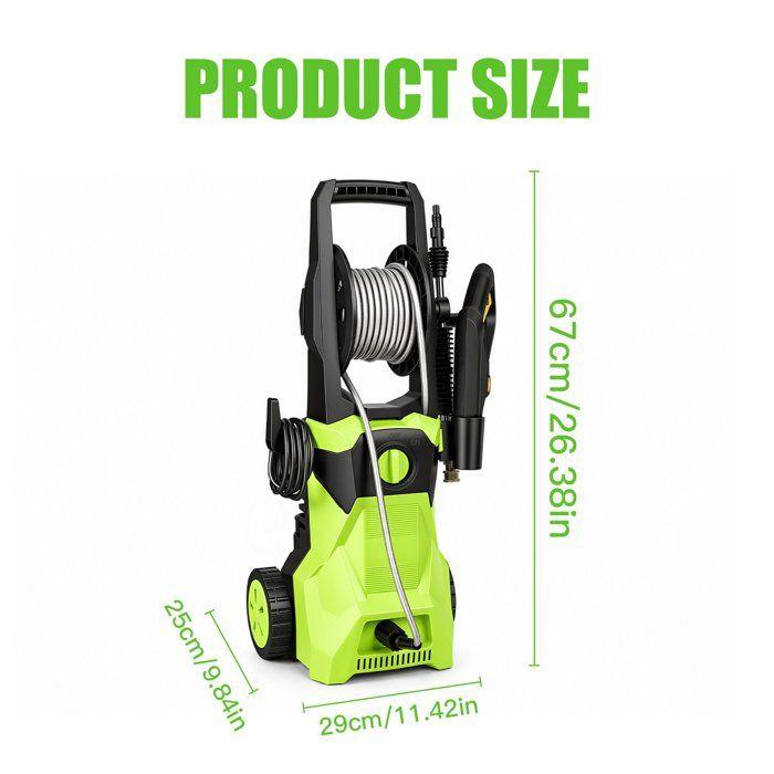 Pressure Washer - CURFAIR - ABS Copper Structure - 4800 PSI - 1500W - 4 Nozzles, 10 Meter Pipe, 15L/min Flow Rate