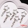 10Pcs 360 Rotate Keyring Pendant Star Heart Keychain DIY Accessories  Doll Hanging