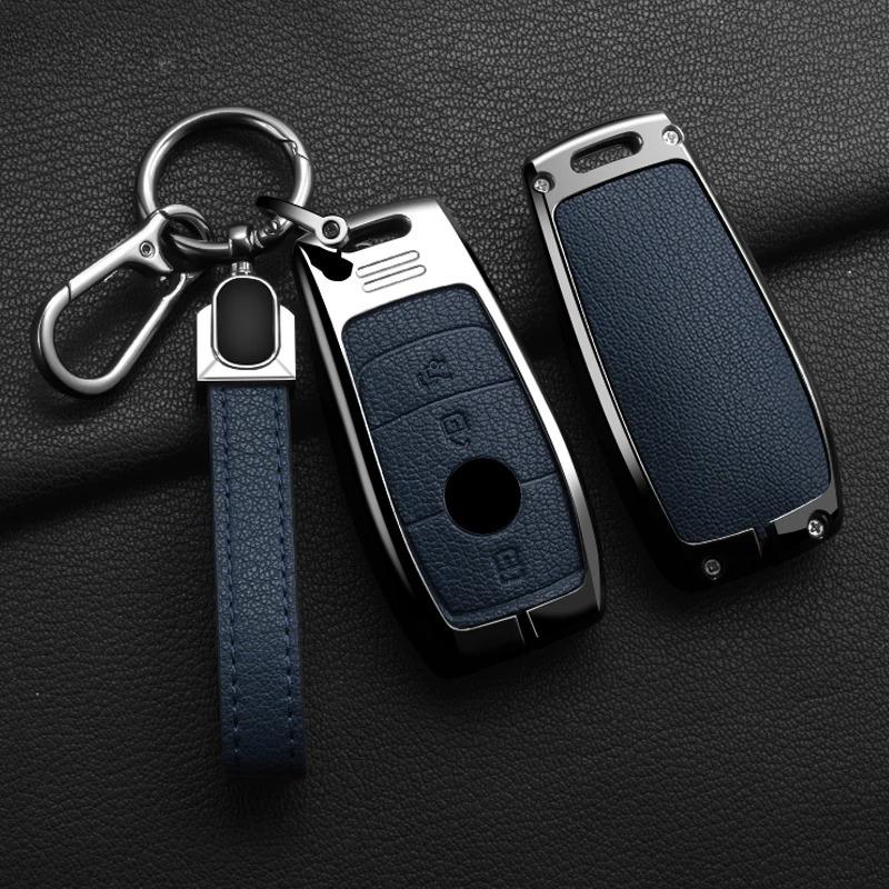 Kmkm Alloy Style Car Key Case Shell Fob For   Mercedes-Benz A220 E63S Amg E-Class Gle 350 4Matic E300 E400 E43 W213
