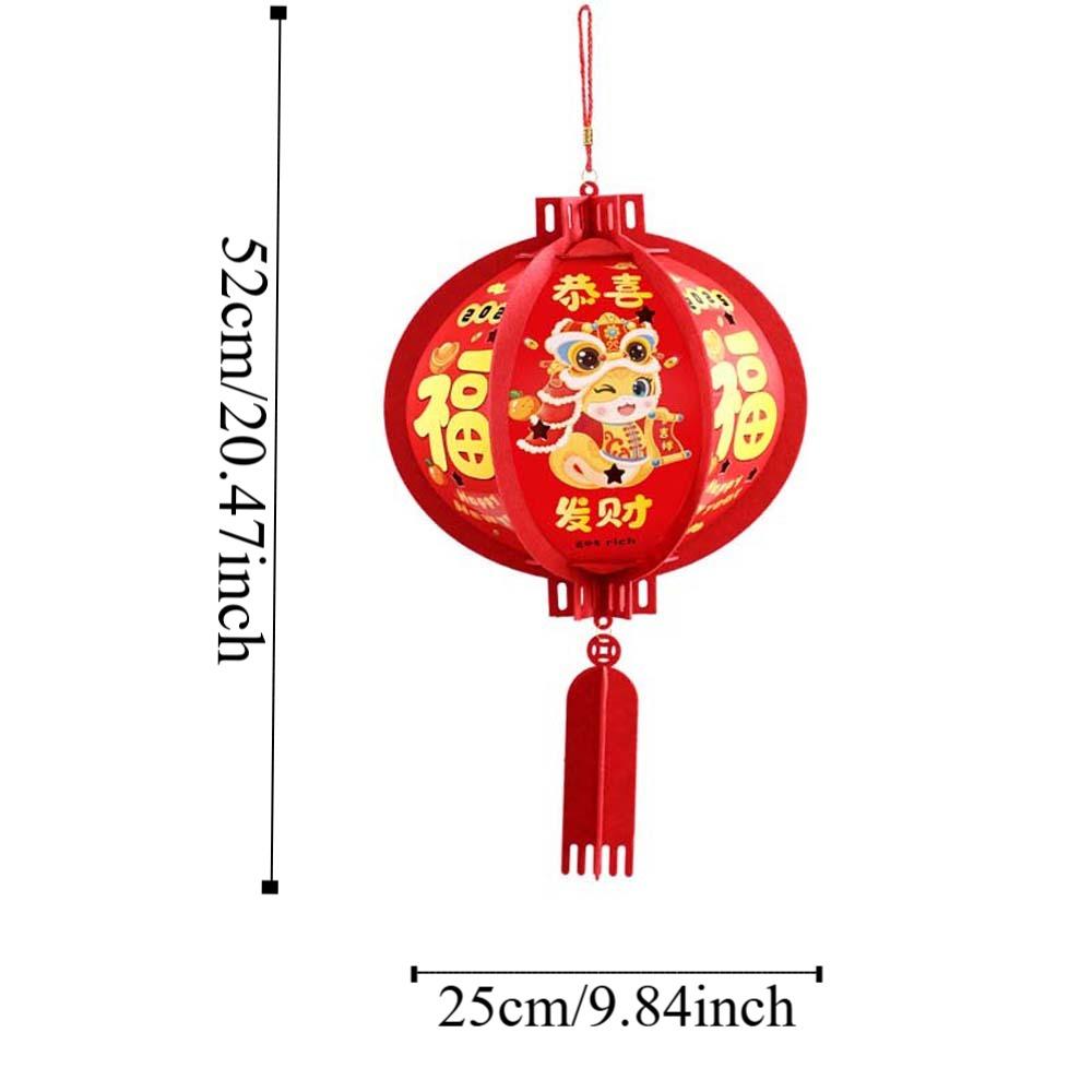 Patterned Chinese New Year Red Lanterns Traditional Spring Festival Supplies Party Props
