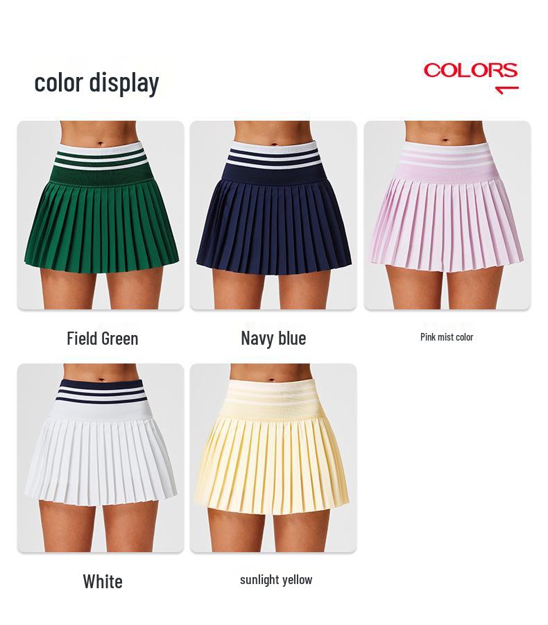 Caijue Women's Two-Piece Pleated Sports Skirt for Tennis, Badminton, Running, or Yoga