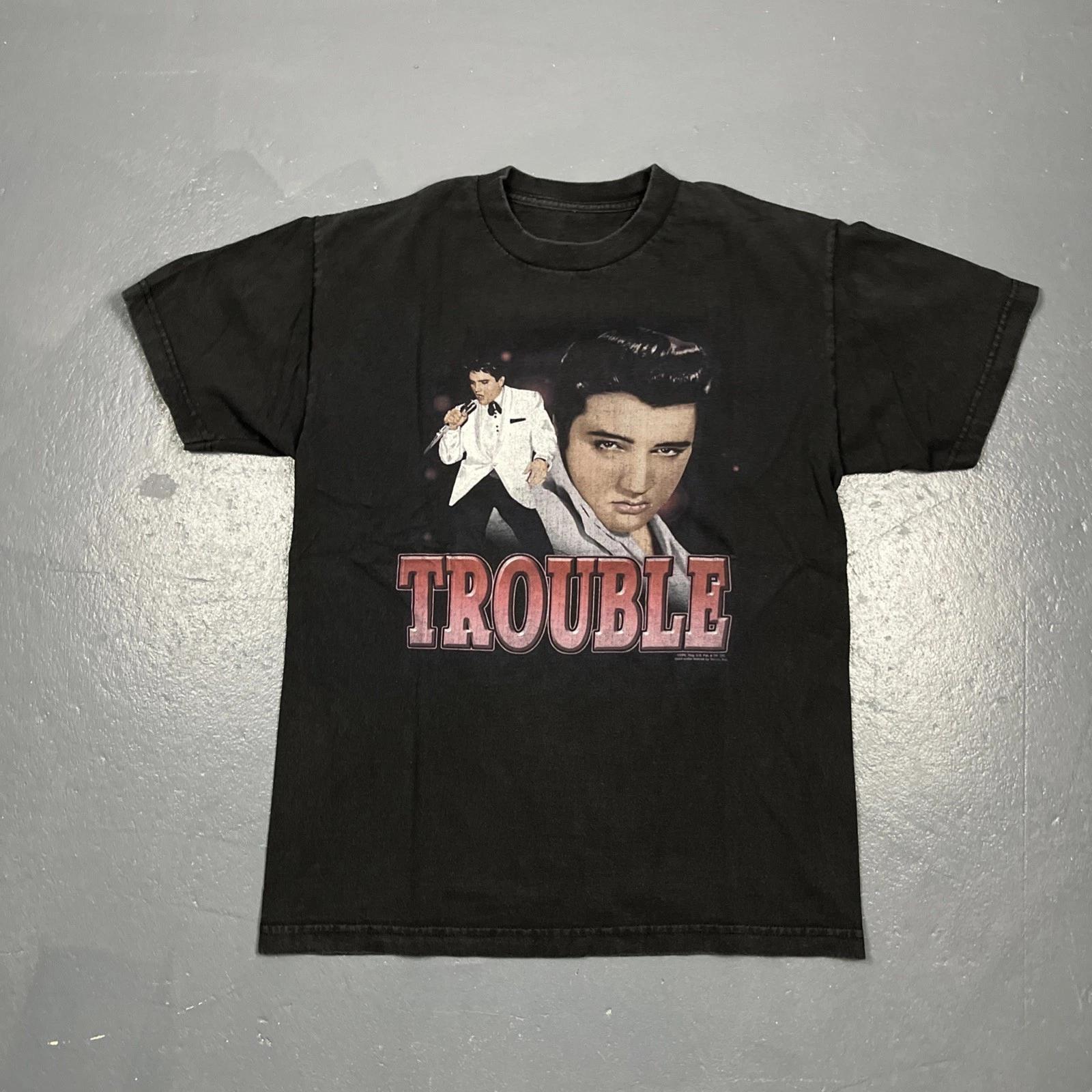 ELVIS PRESLEY TROUBLE Licensed Adult Men s Graphic Tee Shirt Medium Music XL
