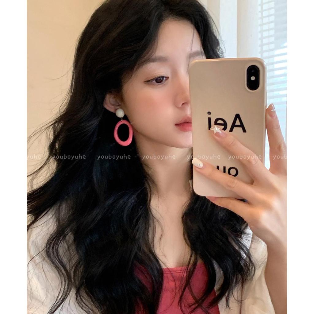 2025 New Retro Hong Kong Style Colorful Earrings: Luxury, High-End Studs, Exaggerated Fashion for Women