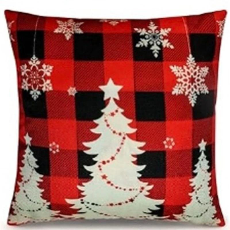 Merry Christmas Pillowcase 45X45Cm Throw Pillowcase Winter Christmas Decorations Home Tree Deer Sofa Cushion Cover New Year