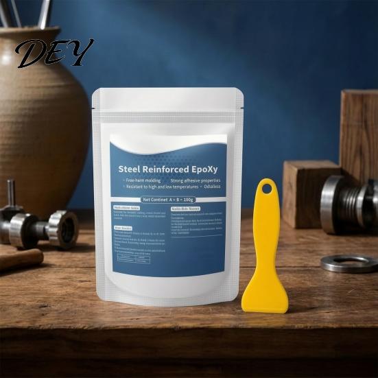 Mastic époxy renforcé à l'acier pour réparation de pierre céramique, Kit de mastic étanche résistant à la chaleur, Mastic polyvalent Argile AB pour métal, bois, carrelage, céramique