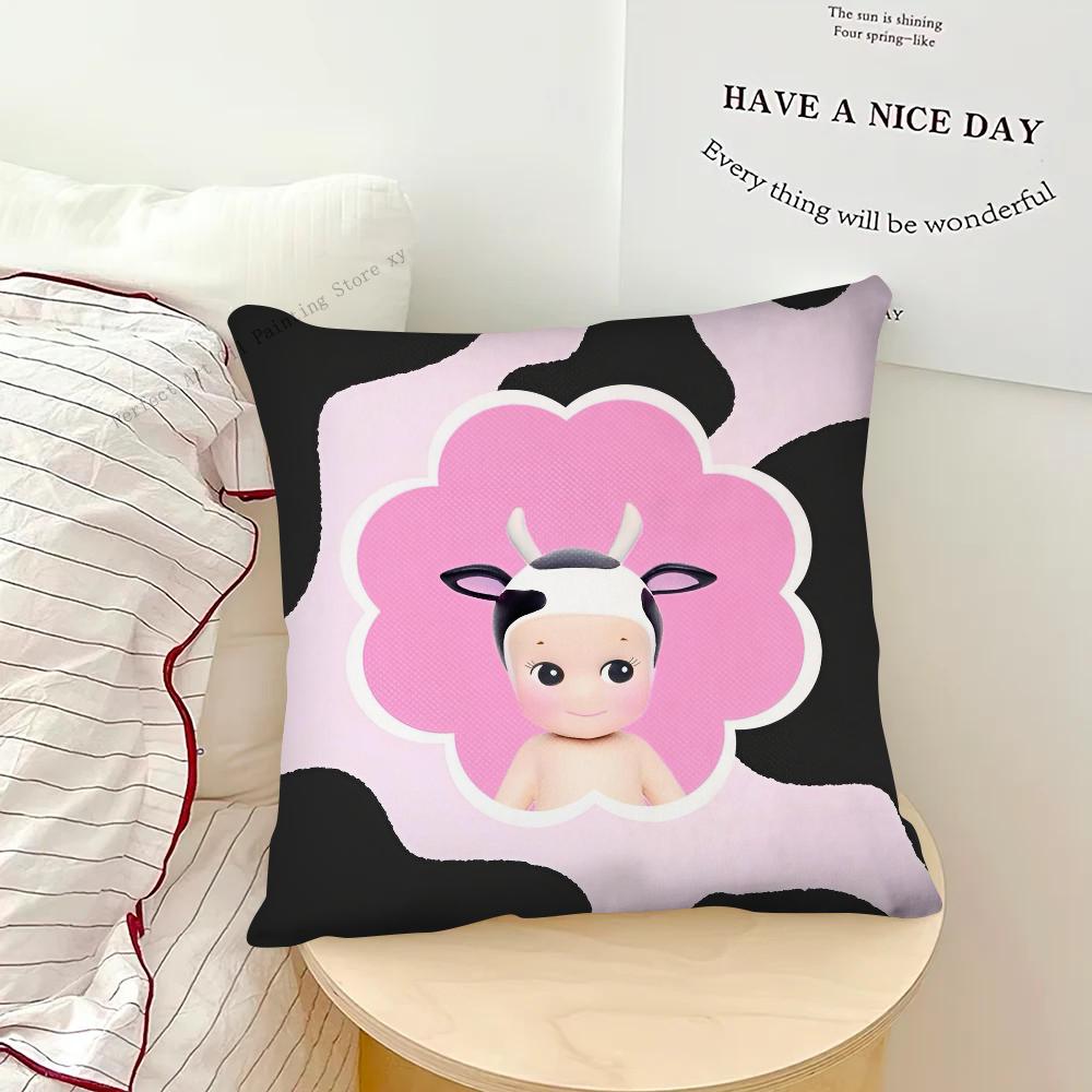 Niedliche Puppe Cartoon Sonnys Angels Kissenbezug Mode Quadratischer Kissenbezug Schlafzimmer Sofa Zimmer Ins Dekoration Freizeit Kissenbezug