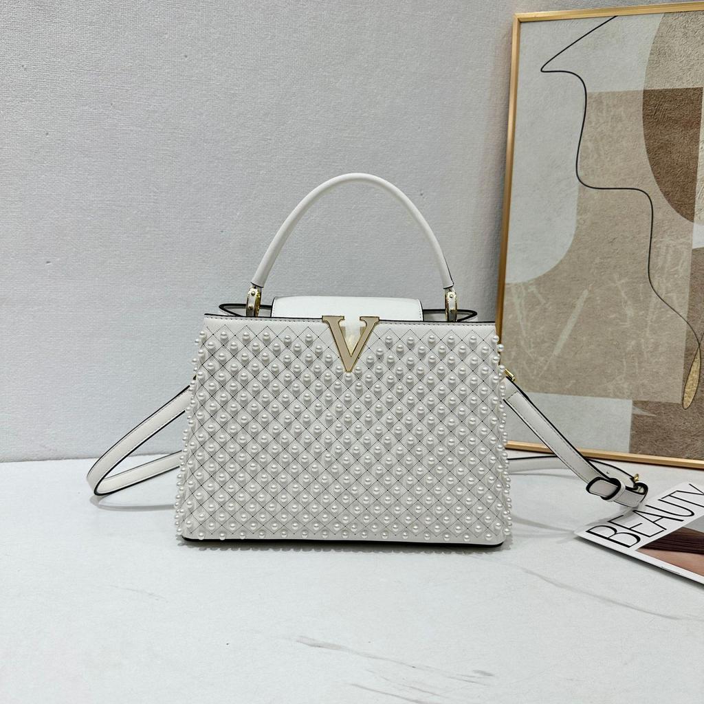 Sac à main tendance européen et américain en perles: Polyvalent Simple Épaule & Bandoulière pour le Travail, les Déplacements, ou le Street Style du Soir