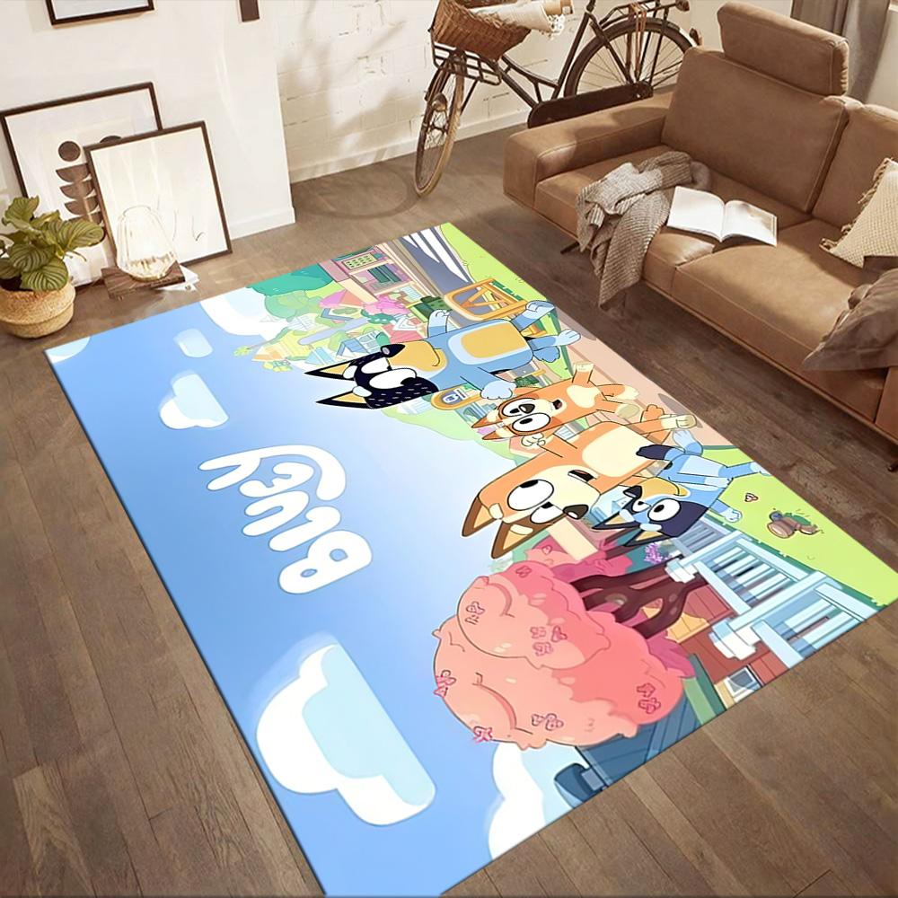 I tappeti quadrati Bluey's Playful Pals sono un'ottima scelta per soggiorni, camere da letto, arredamento della casa e come regali.