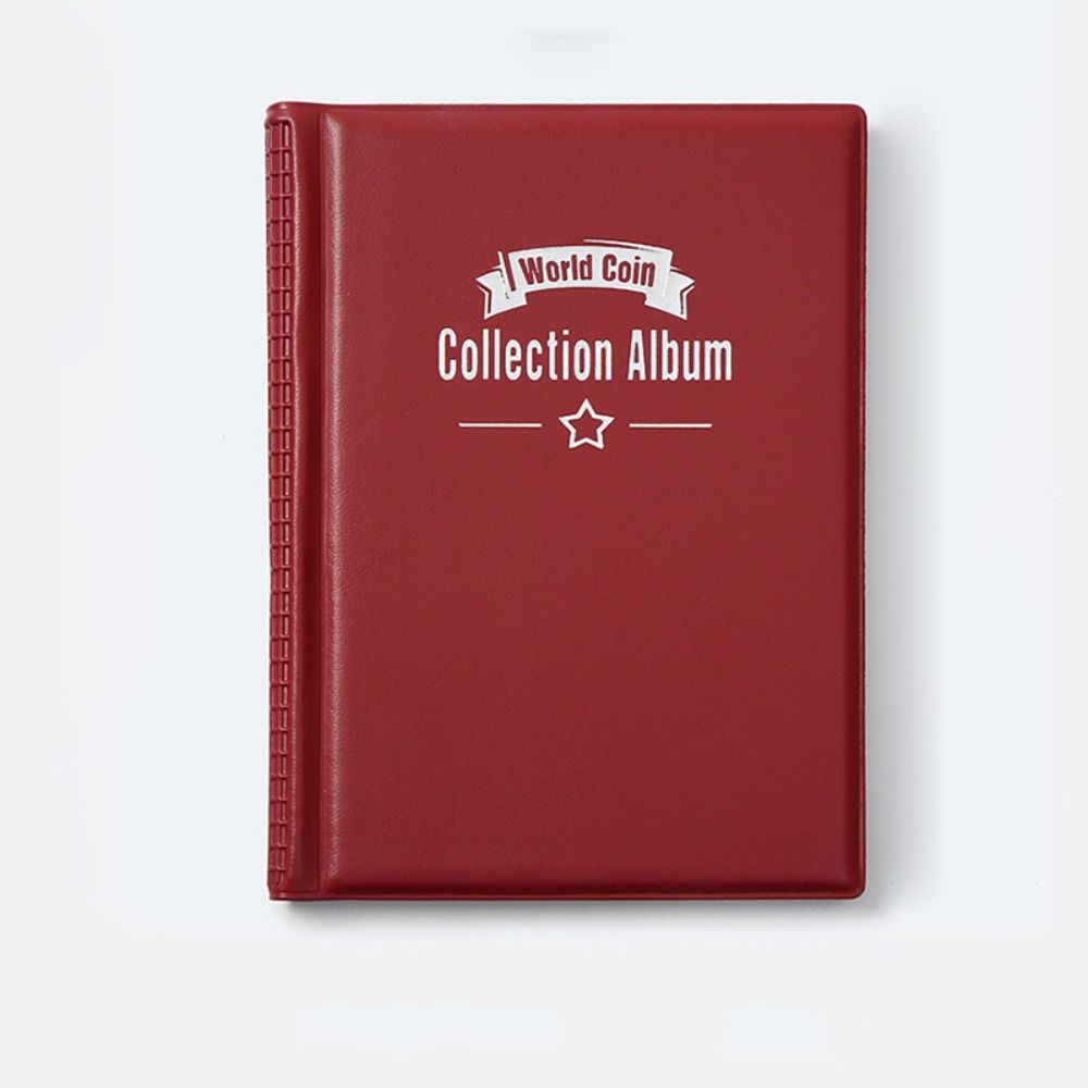 Artificial PU Leather Coin Collection Holder 120 Pockets Penny Album Gifts Coin Collection Album 10 Pages
