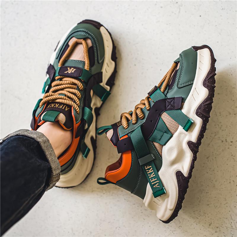 

2024 Весна Мужская Повседневная Обувь Модные Толстые Дышащие Противоскользящие Кроссовки Сетчатая Подошва Для Тренировок На Открытом Воздухе Обувь Для Бега 39 зеленые хаки