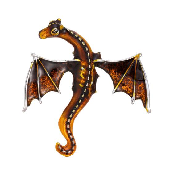 Winged Dragon Brooch Retro Colorful Dragon Brooch Pin Decorative Alloy Lapel Pin Clothes Accessory for Backpack Hats Jackets Decoration