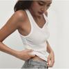 French British Women's Shoulder Strap Cotton T-shirt Camisole Sexy White Liner Women's U Collar Pure Cotton Thread