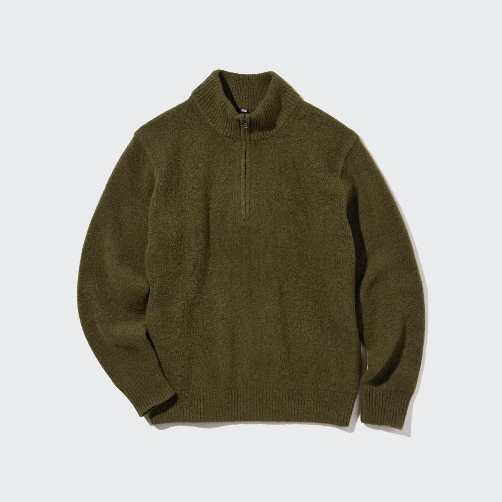Buy Uniqlo Souffle Yarn Half Zip Sweater Long Sleeve at affordable