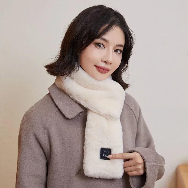 Electric Heating Scarf USB Rechargeable 3 Temperature Settings Motorcycle Neck Warmer Washable For Winter Skiing Cold Weather