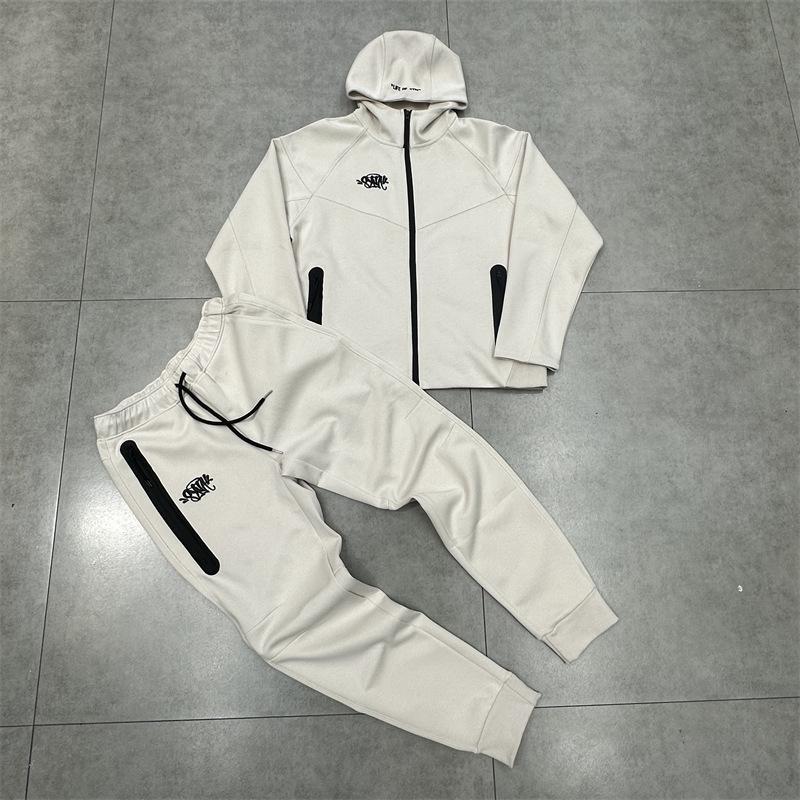 SynaWord Unisex Slim Fit Patchwork Hoodie & Sweatpants Set