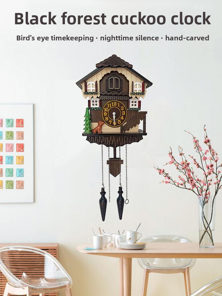 Vintage Black Forest Cuckoo Clock for Home Room Decorative Handcrafted Wooden Wall Clock Cuccu Watch Nordic Decor