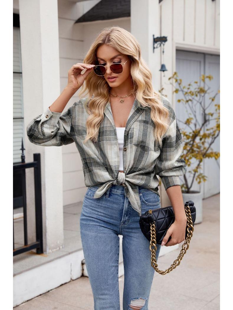 Женская клетчатая рубашка — фото 3