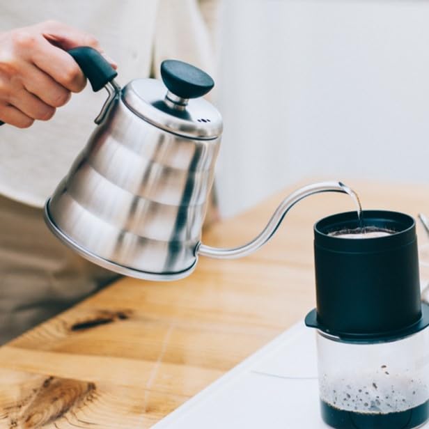 HARIO V60 Goutte à goutte Capacité pratique 500 ml Feu ouvert OK Compatible Hairline Argent Cadeau Cadeau Bouilloire/Vo-no Non-IH VKBR-70-HSV