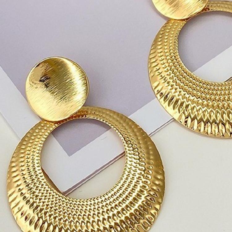 Fashionable Geometry Earrings for Women Girls Statement Round Hoop Earrings Stylish Alloy Ear Studs Wedding Jewelry