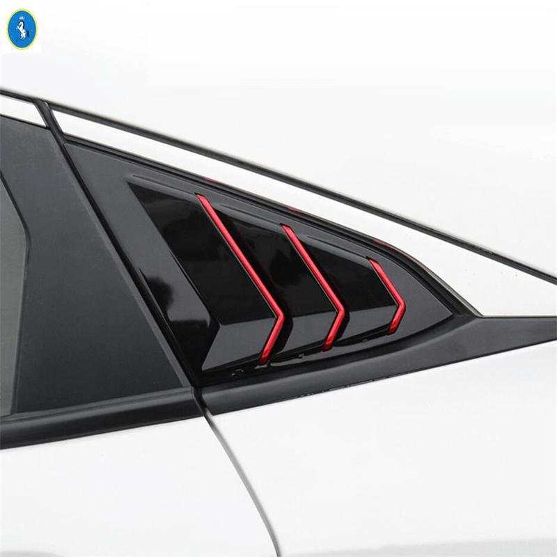 Auto Heckscheibenlamellen Jalousie Seitenlüftung Dekopaneel Abdeckung Zierleiste ABS Zubehör für Honda Civic Hatchback Limousine 2016 -